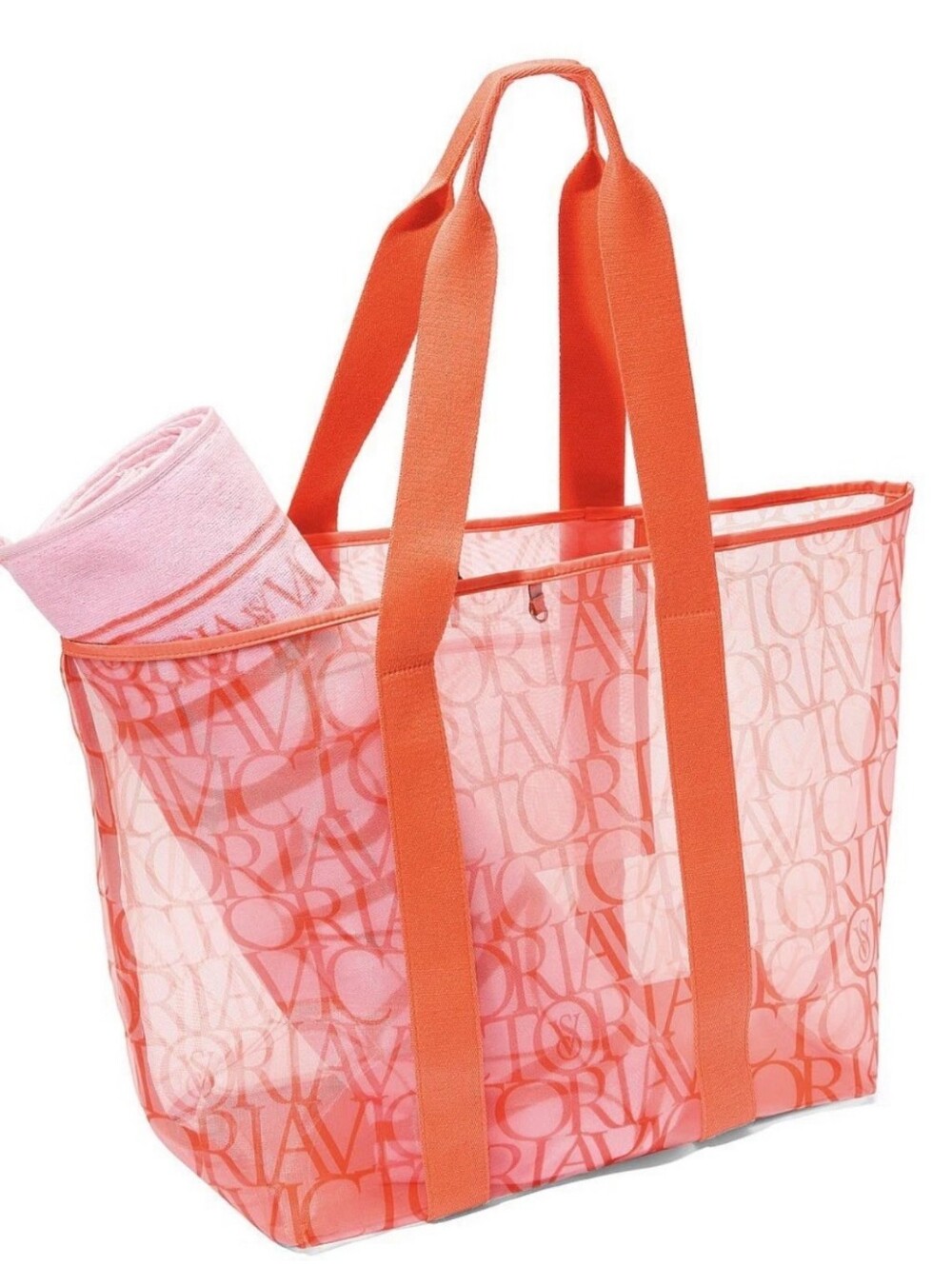 NWT Victoria's Secret Logo Mesh Tote & Towel Set